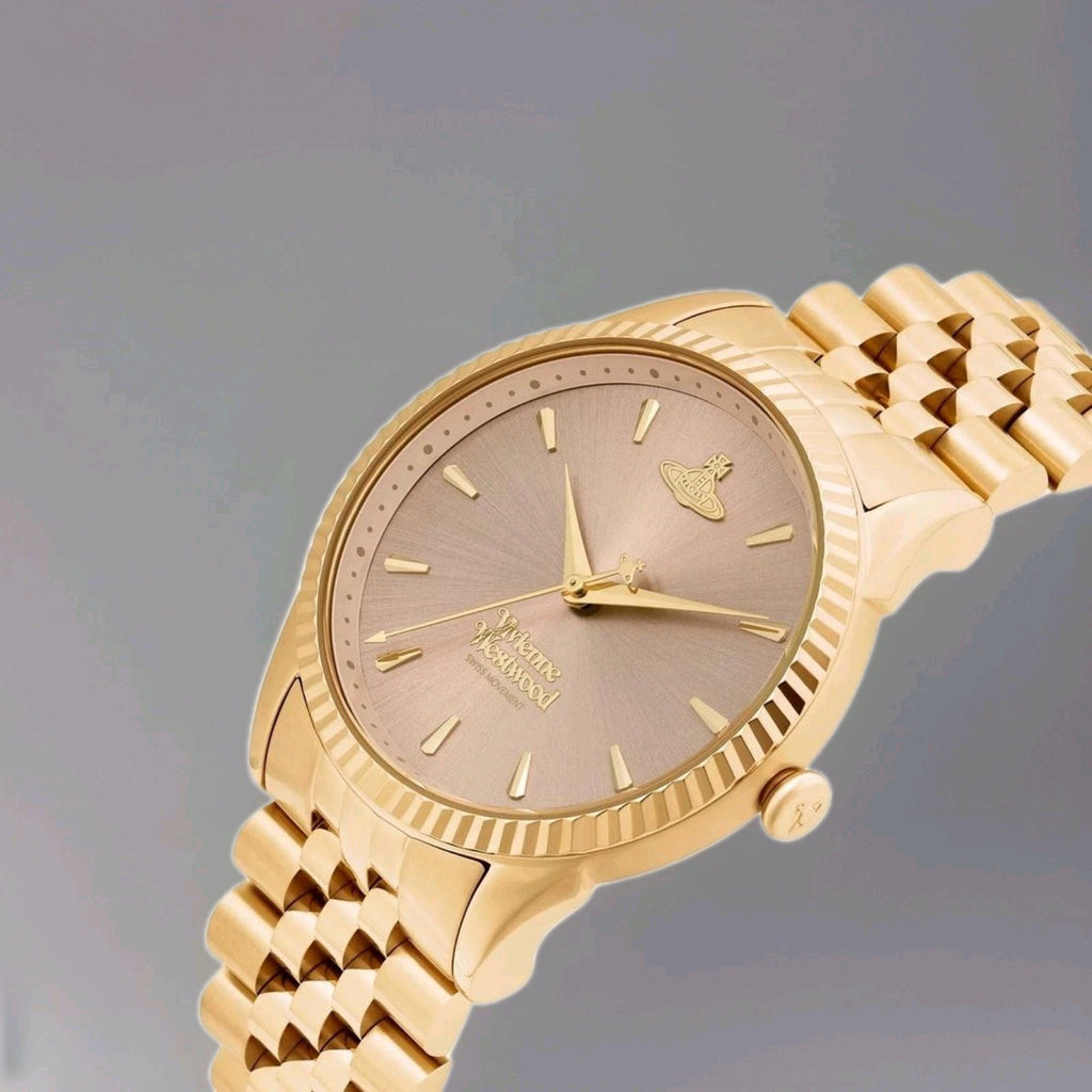 New Vivienne Westwood VV240PKGD Ladies Seymour Watch 38mm Gold With Pink Dial 