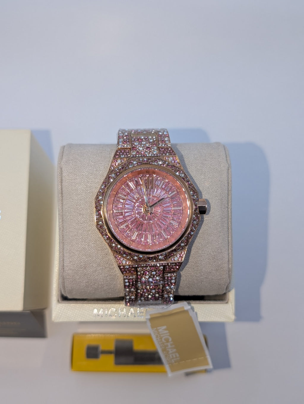 Michael Kors Limited-Edition Oversized Raquel Pavé Rose Gold- Pink Watch Mk7343