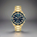 HUGO BOSS 1513973 Energy Chrono Gold Stainless Steel Blue Dial Mens Watch 44mm