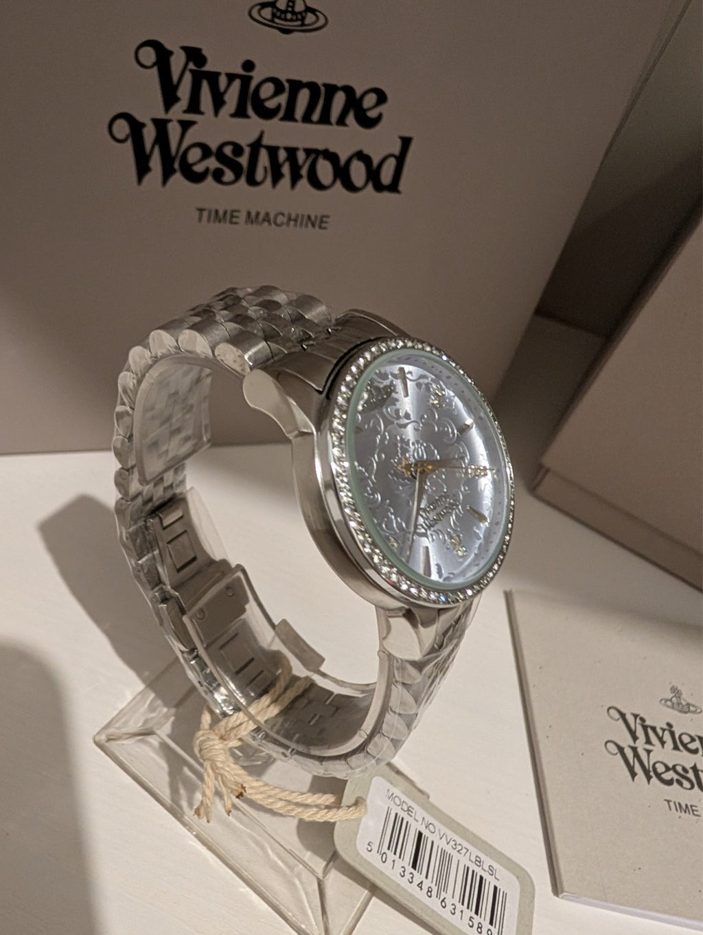 Vivienne Westwood VV327LBLSL Little Wallace Watch 32mm Silver with Blue Dial New