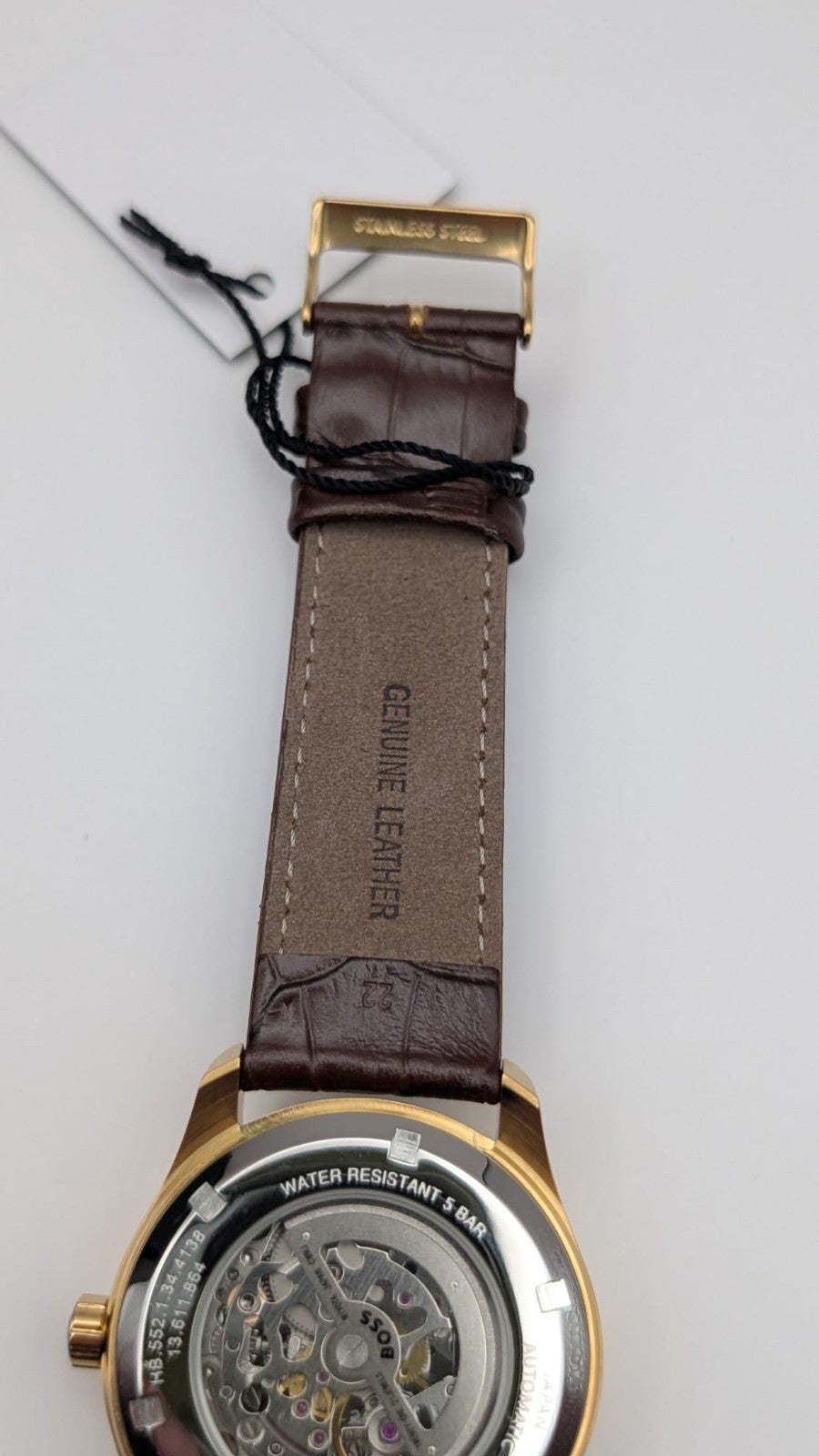 Hugo Boss Principle Skeleton 1514235 Men's Watch.  Brown Leather Strap 41mm 