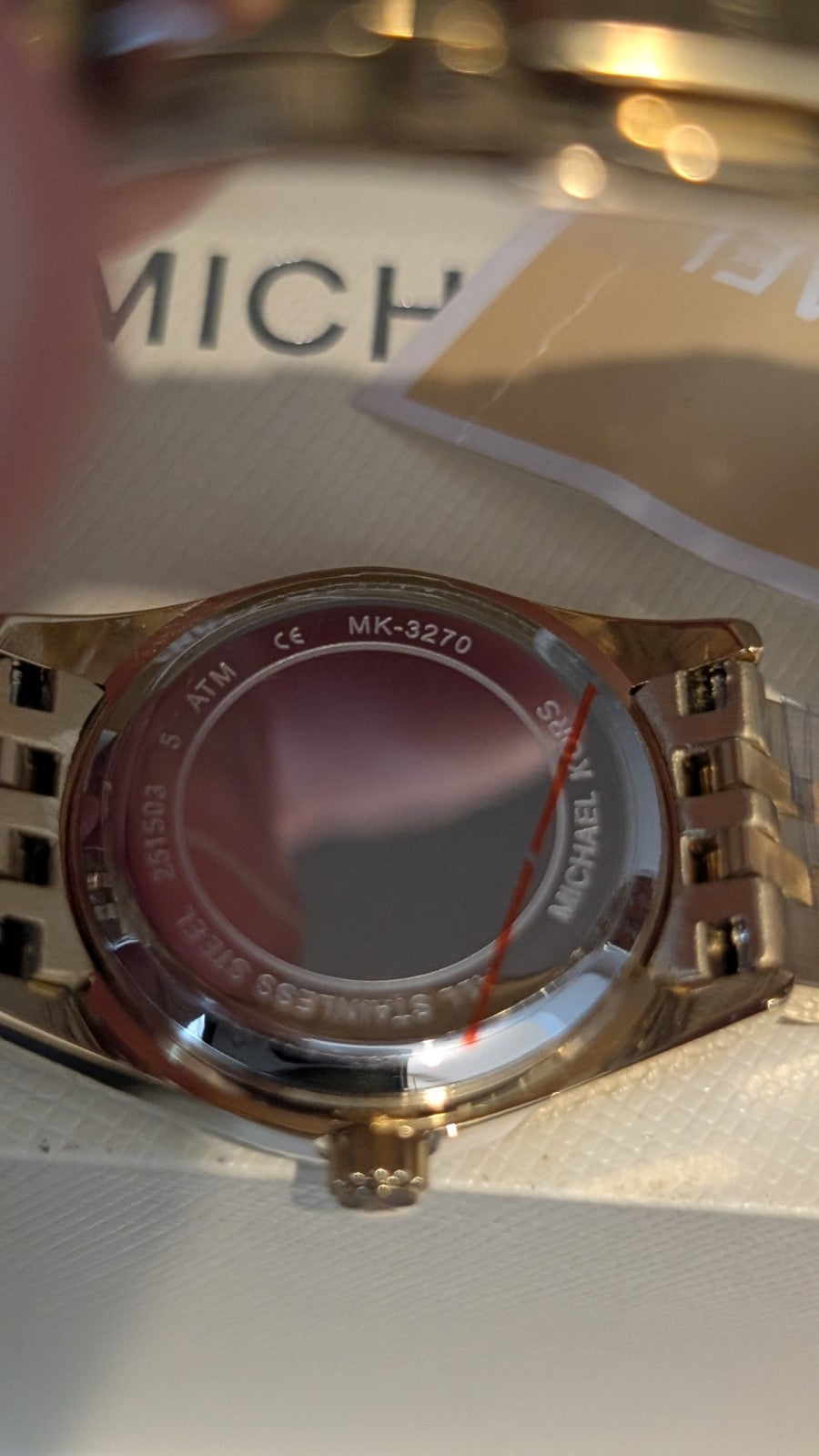 Michael Kors Lexington MK3270 Watch Women  Gold With Bright Pink Dial  26mm NEW