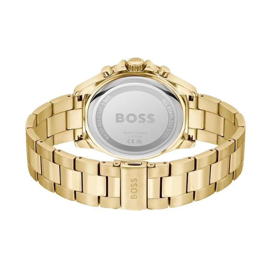 BOSS Trope yellow gold-tone chronograph Watch men's dial 1514059 44mm 