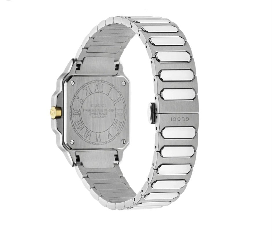 Gucci G-Flat YA166506 Silver Dial Two Tone  Quartz Watch Women's Mens Unisex NEW