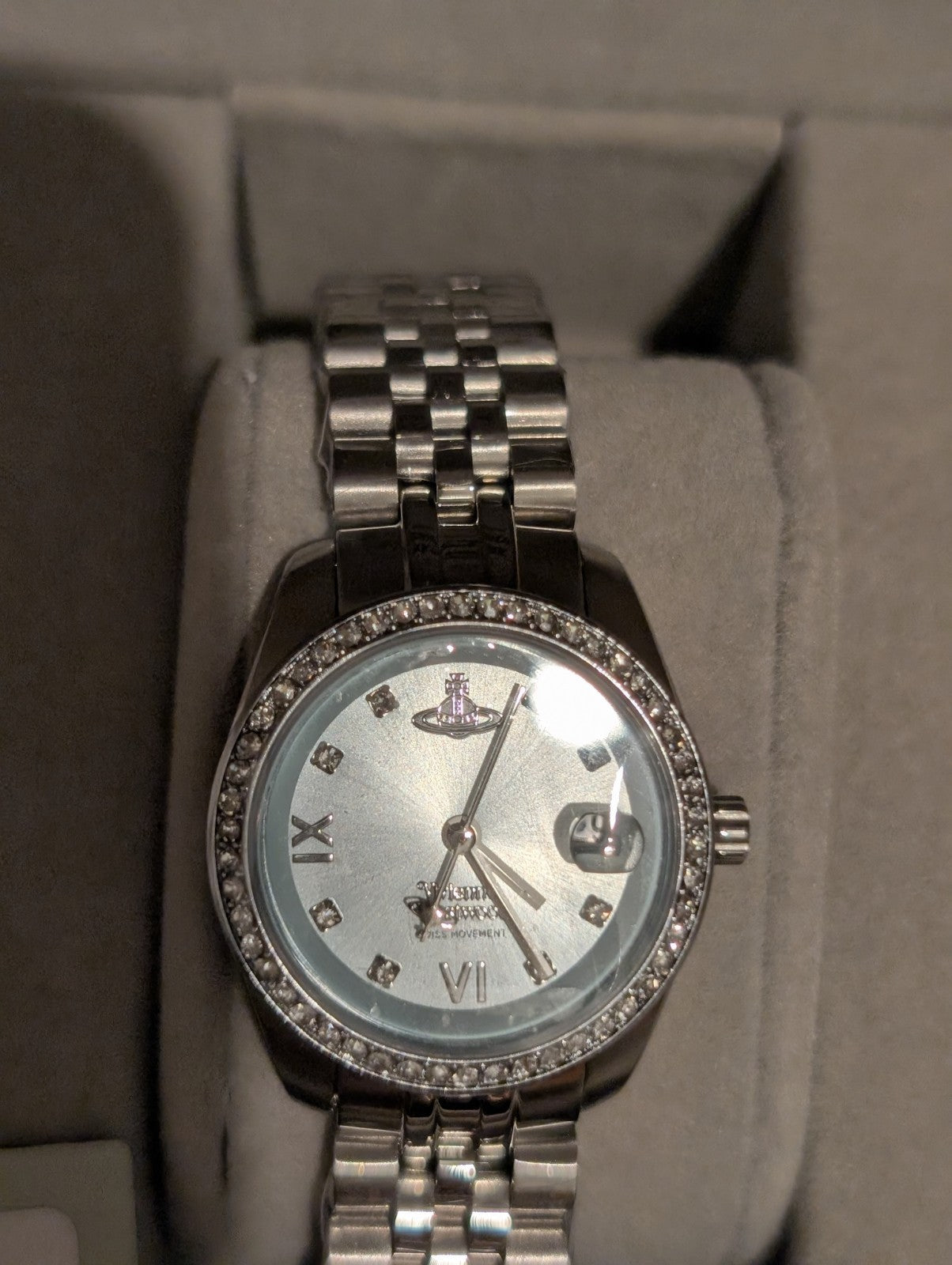 Vivienne Westwood VV317LBLS Camberwell Luxury  Watch 28mm Silver With Blue Dial 