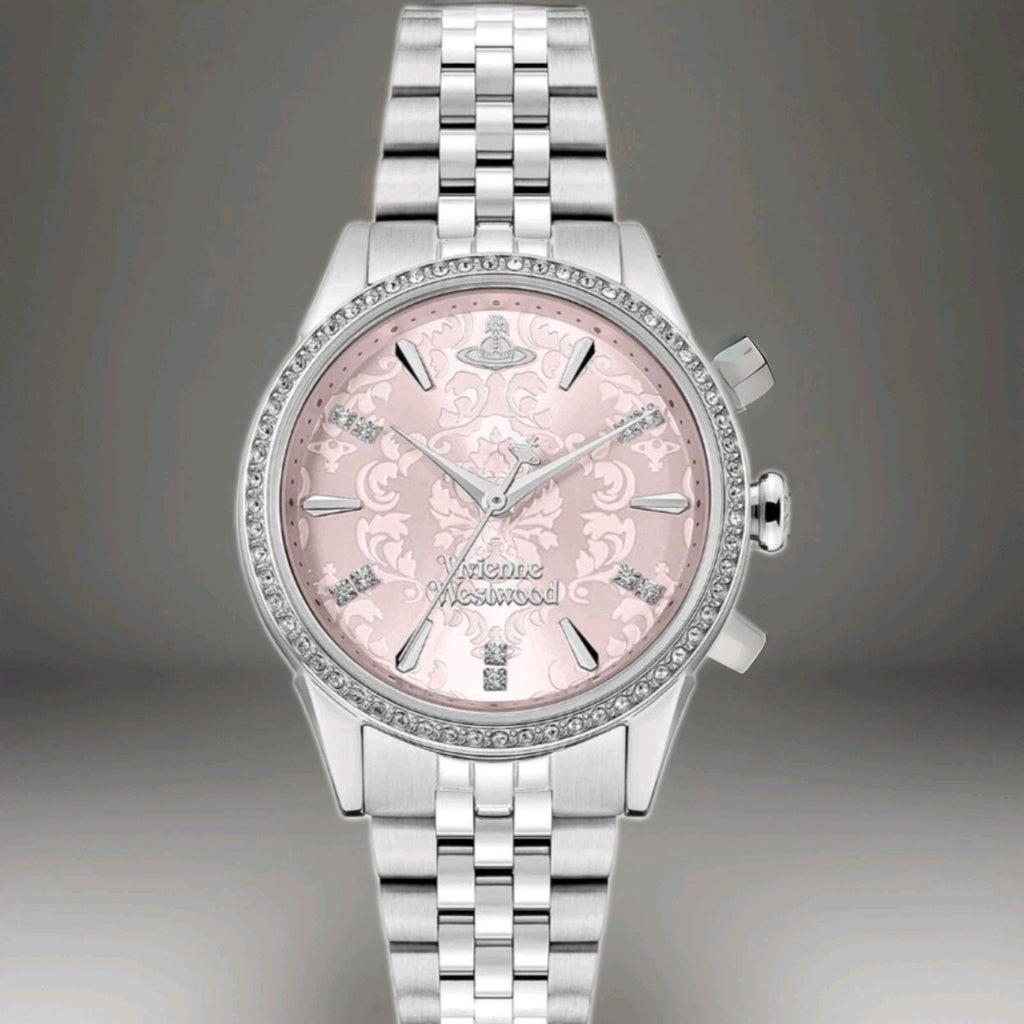 Vivienne Westwood VV327PKSL Ladies Watch Wallace Silver With Pink Dial 32mm New