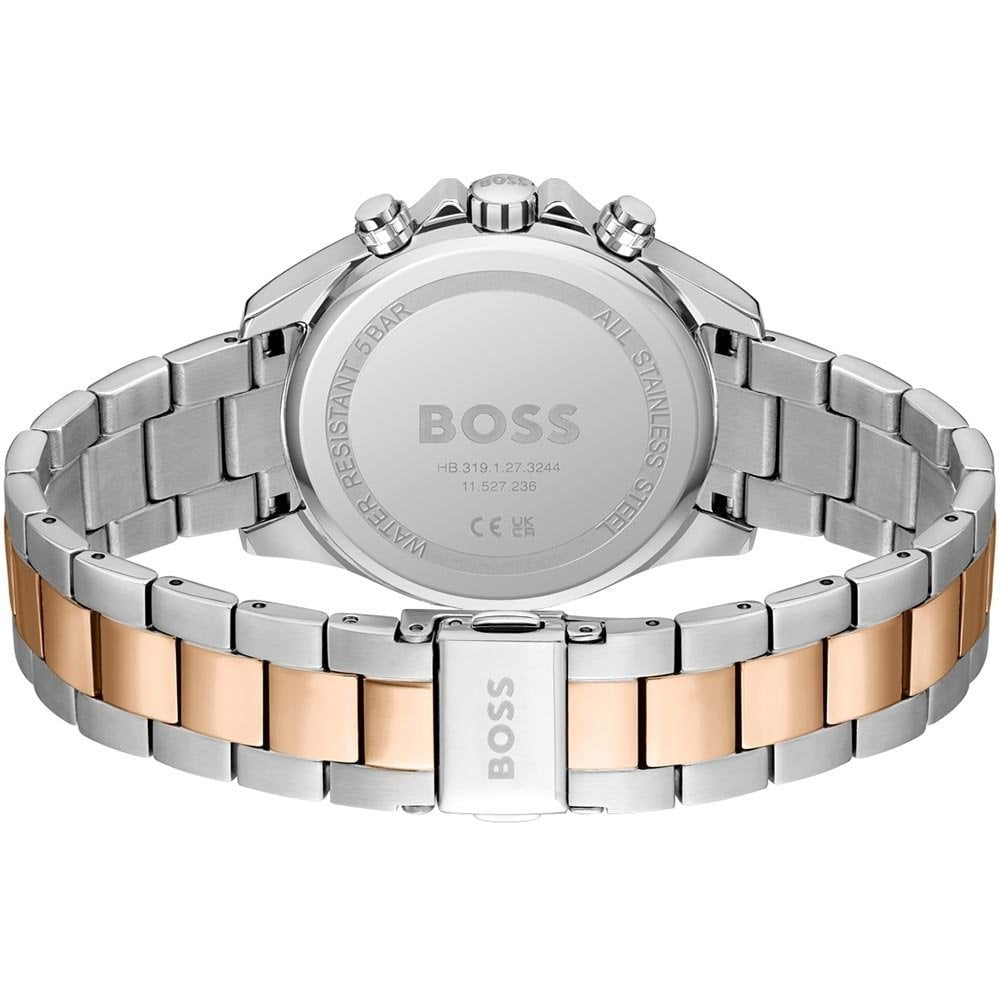 NEW HUGO BOSS WOMENS NOVIA WATCH HB1502617 - SILVER/ROSE GOLD WARRANTY 