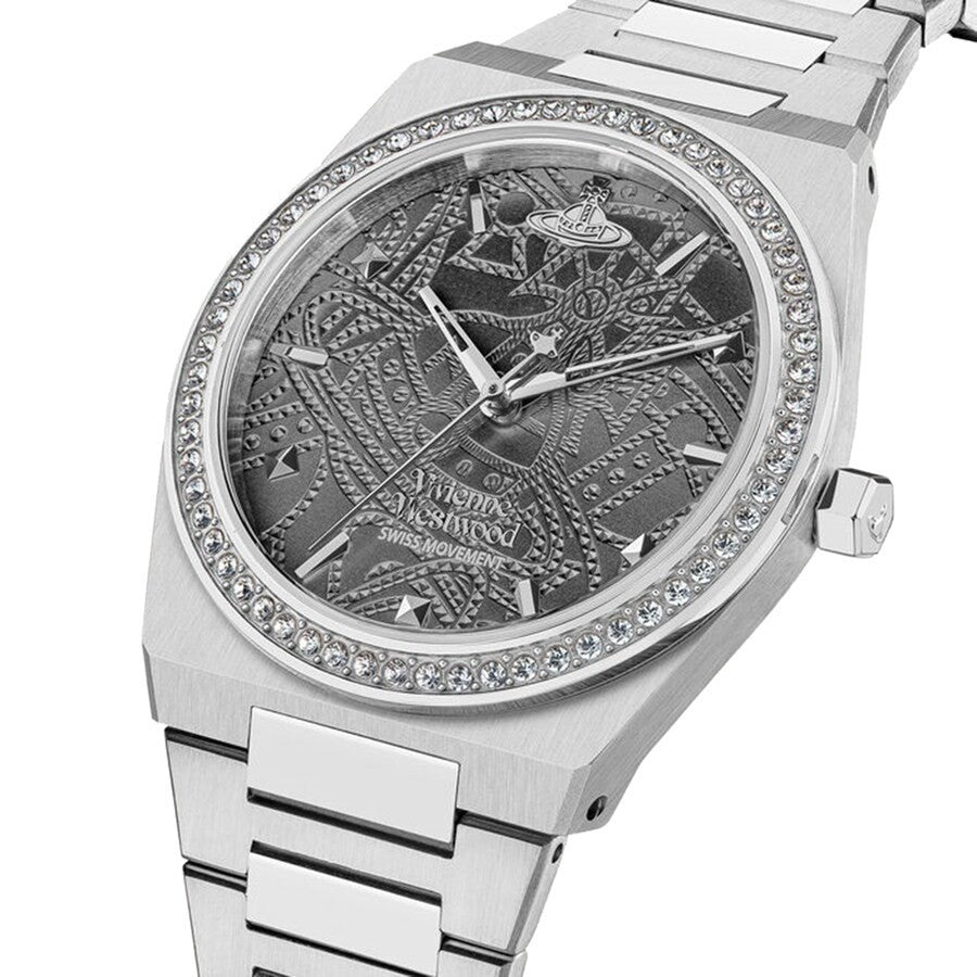 Ladies Vivienne Westwood Charterhouse Grey Dial & Diamond Tone Watch VV244GYSL