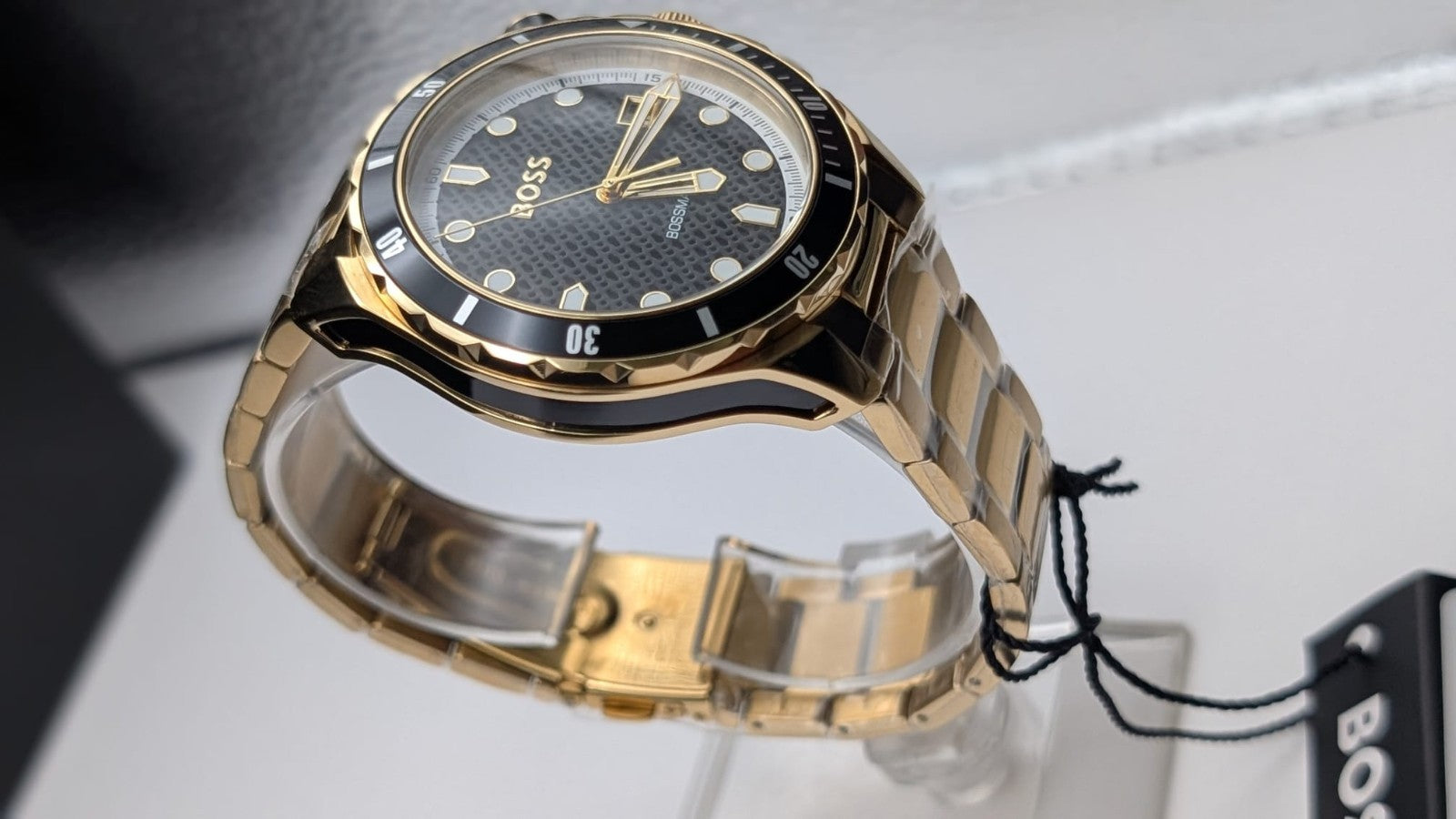Hugo Boss 1514180 Bossmatic 42mm Men's Watch Automatic Gold With Black Dial. New