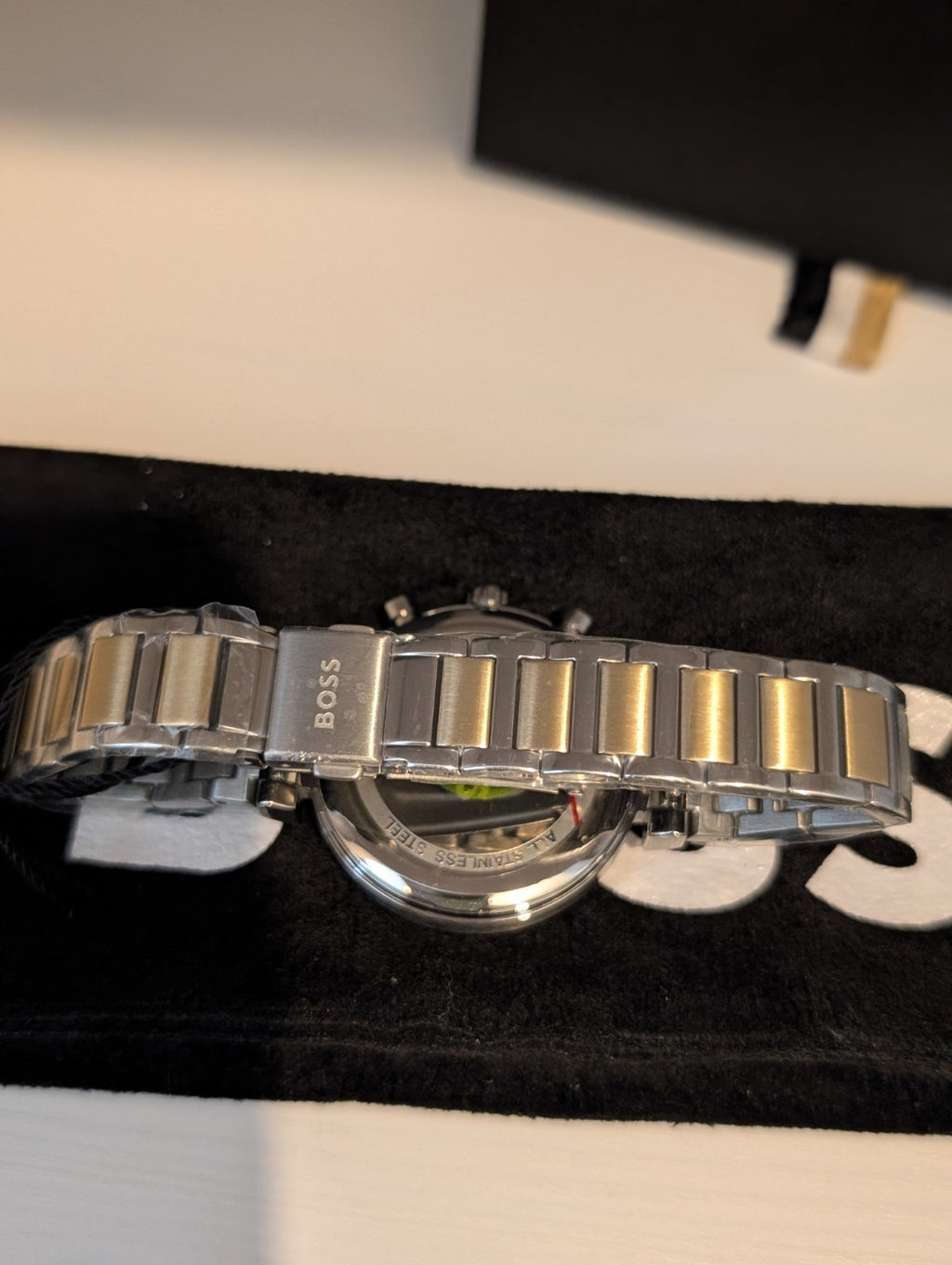 HUGO BOSS FLAWLESS 1502550 Silver & Gold Strap Chronograph Womens Watch 36mm NEW