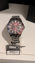 BOSS Men's watch RUNNER 3H Collection Red dial Blue red bezel 1514209
