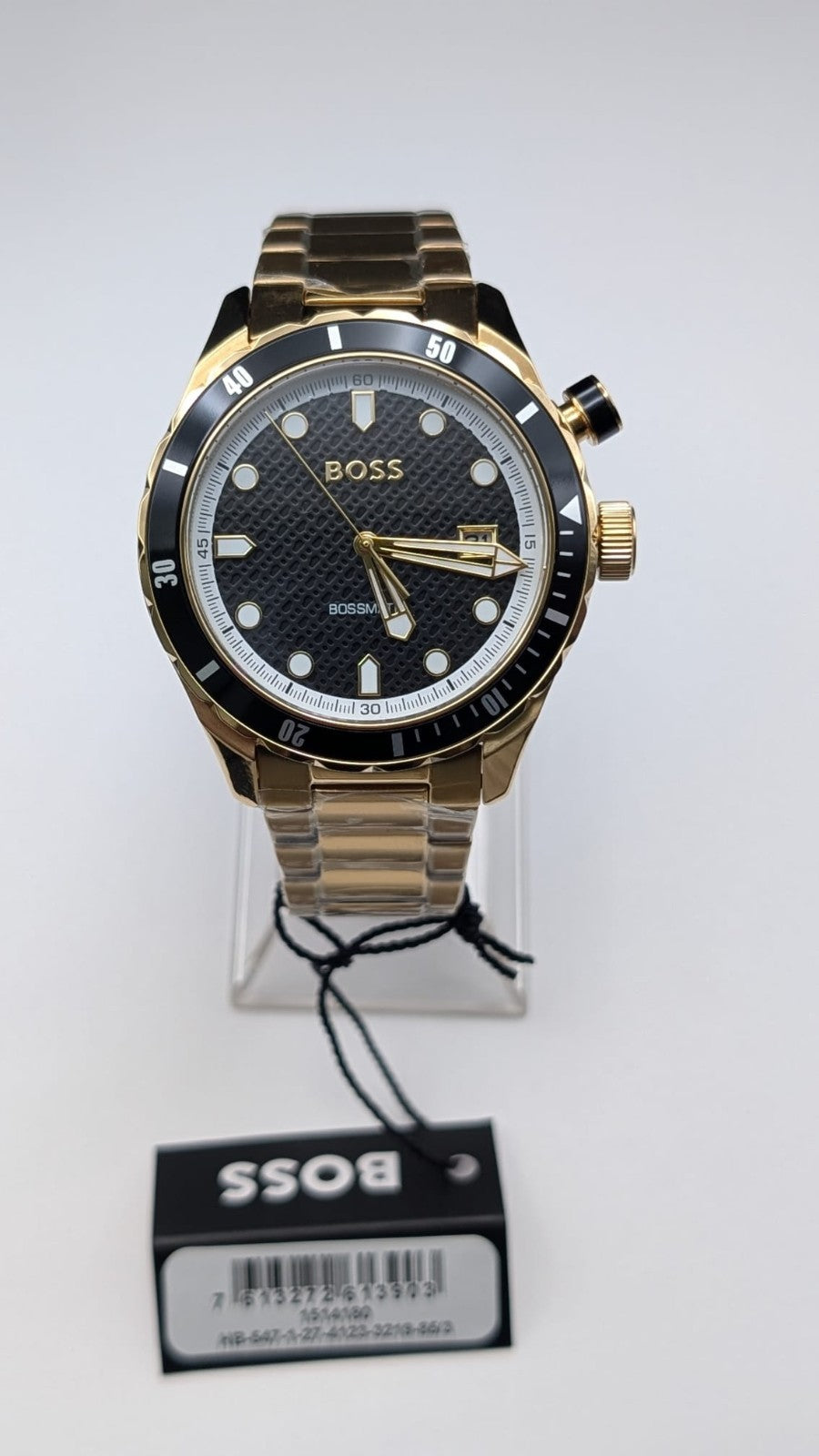Hugo Boss 1514180 Bossmatic 42mm Men's Watch Automatic Gold With Black Dial. New