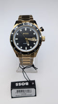 Hugo Boss 1514180 Bossmatic 42mm Men's Watch Automatic Gold With Black Dial. New