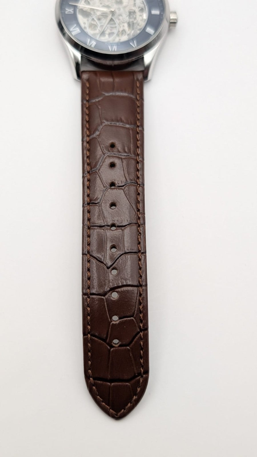 Hugo BOSS 1514305 Principle Mens Watch Automatic Skeleton Brown Leather Strap 