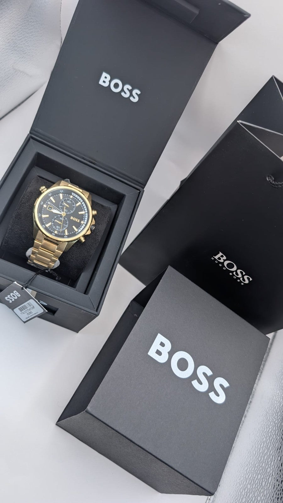New Hugo Boss Watch HB1513932 Globetrotter Gold Tone Men's Watch 46mm 