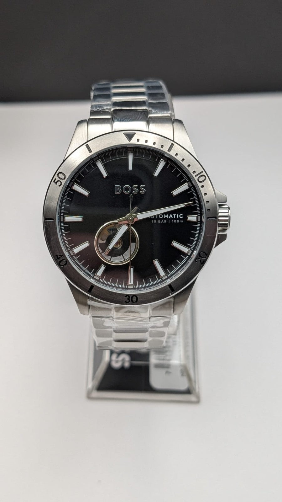 Hugo BOSS Troper 1514202 42mm Mens Watch Automatic Silver With Black Dial. New 