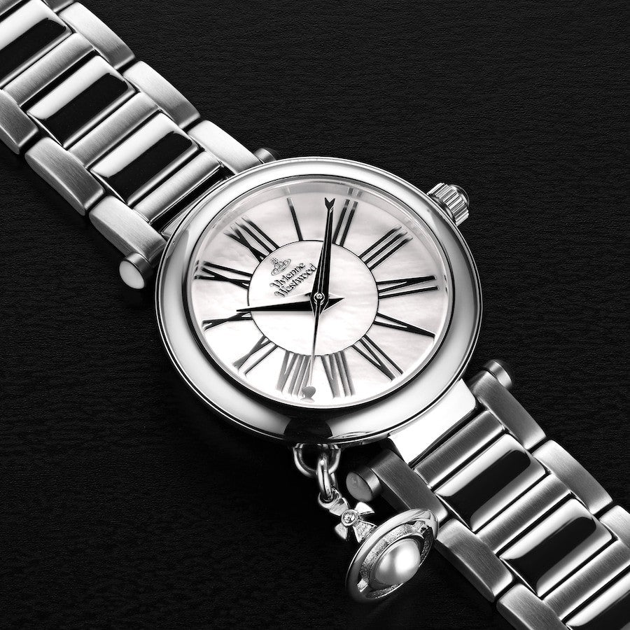 VV006PSLSL Vivienne Westwood Watch Mother Orb White Pearl Dial. SILVER. new