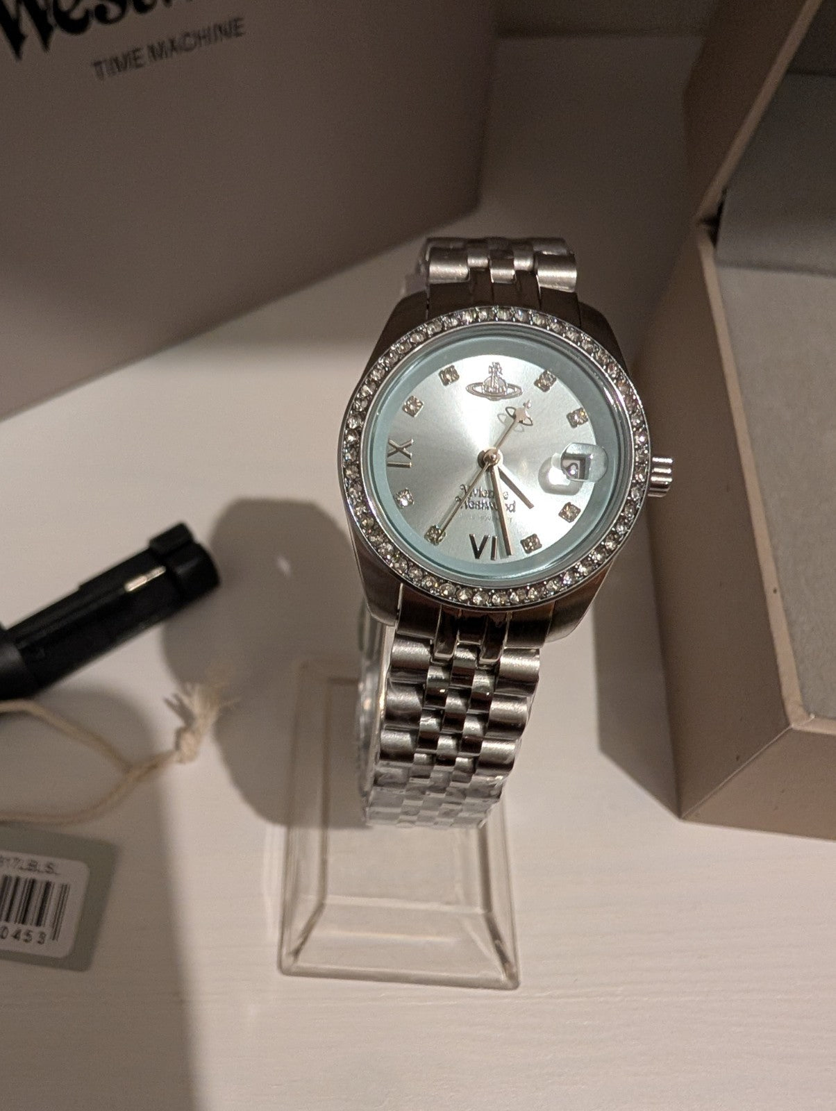 Vivienne Westwood VV317LBLS Camberwell Luxury  Watch 28mm Silver With Blue Dial 