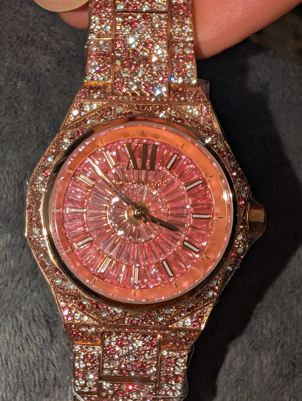 Michael Kors Limited-Edition Oversized Raquel Pavé Rose Gold- Pink Watch Mk7343
