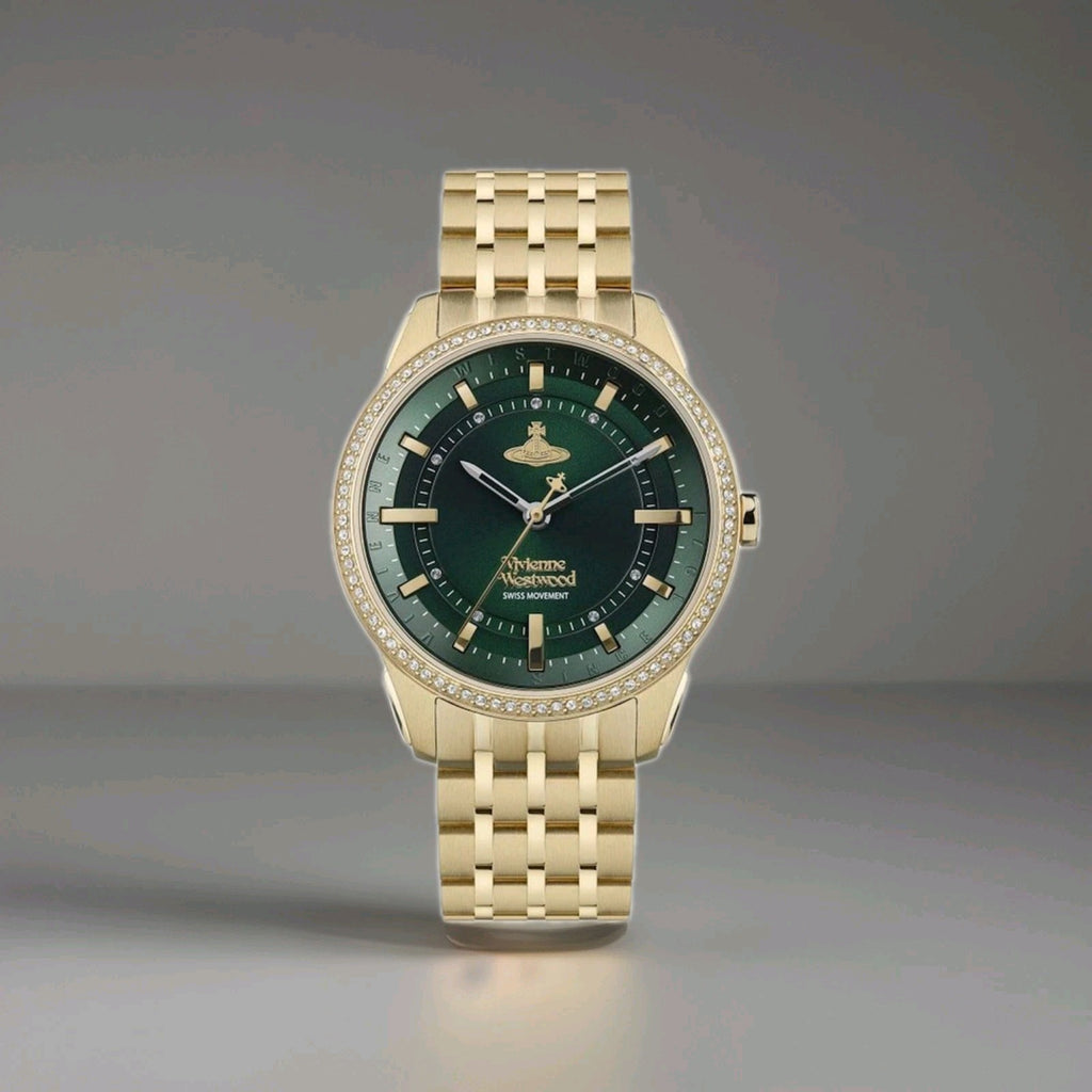 Vivienne Westwood Eastend Ladies Watch Green 37mm VV262GRGD Gold & Green