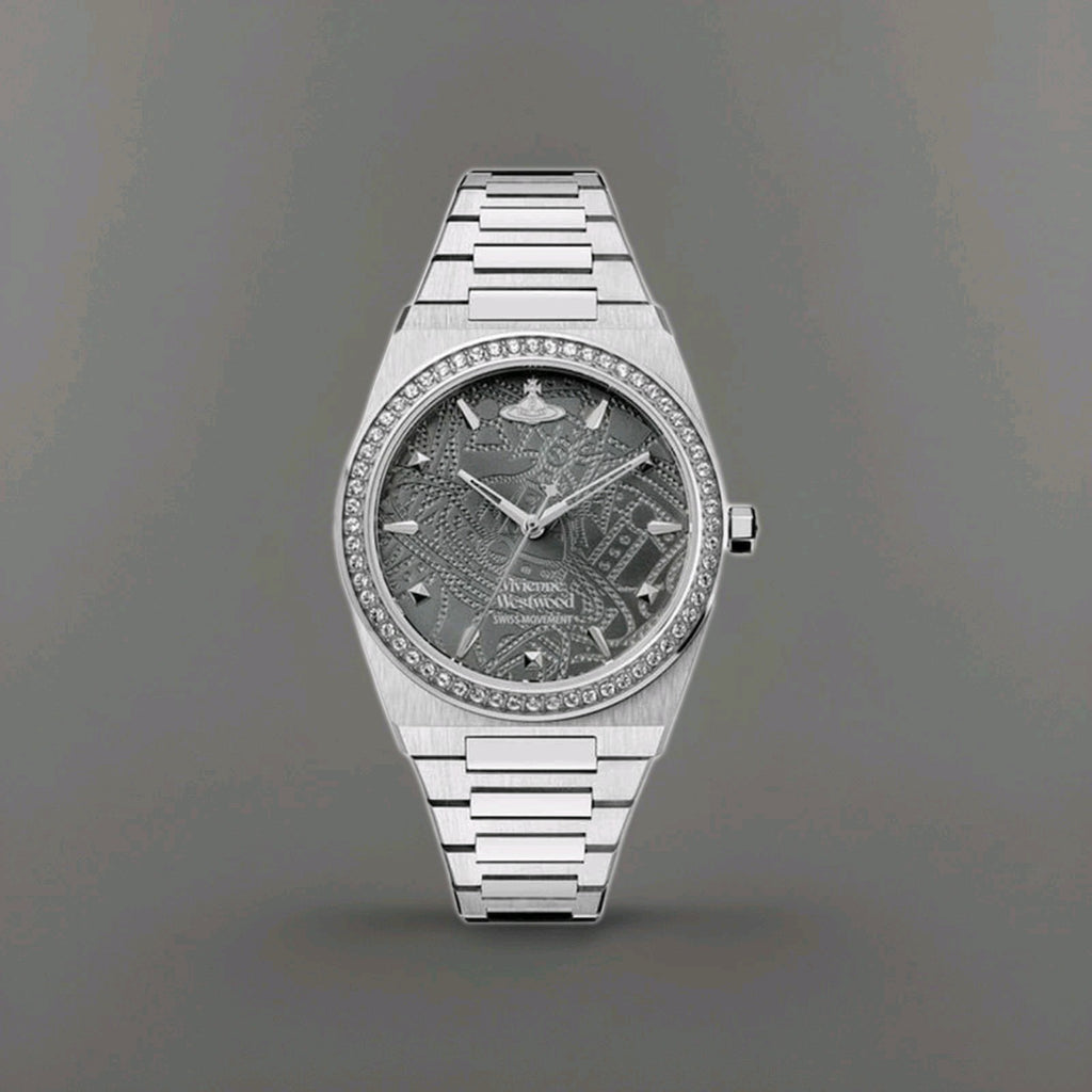 Ladies Vivienne Westwood Charterhouse Grey Dial & Diamond Tone Watch VV244GYSL