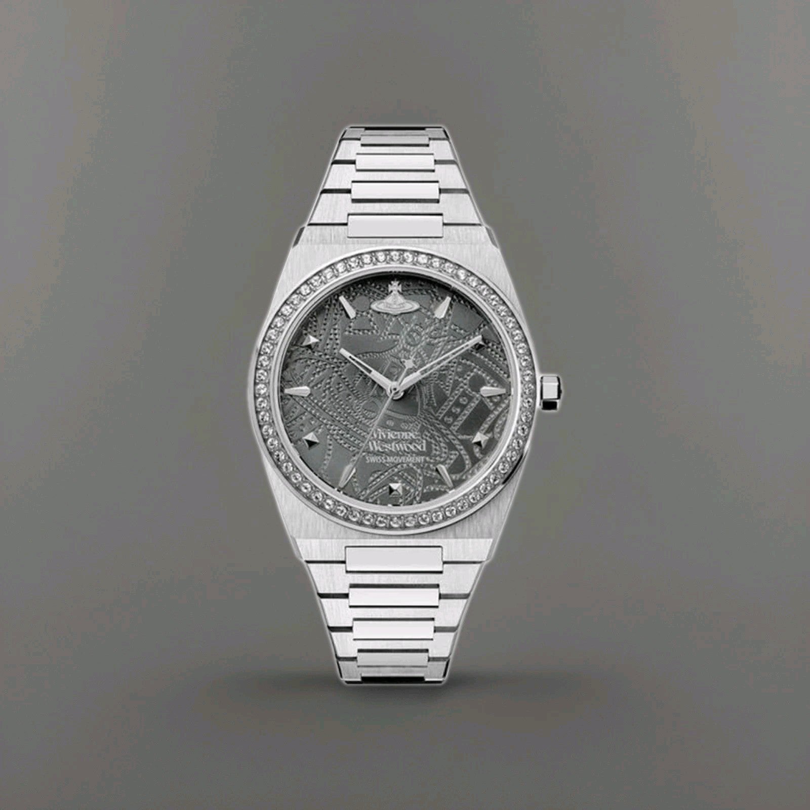 Ladies Vivienne Westwood Charterhouse Grey Dial & Diamond Tone Watch VV244GYSL