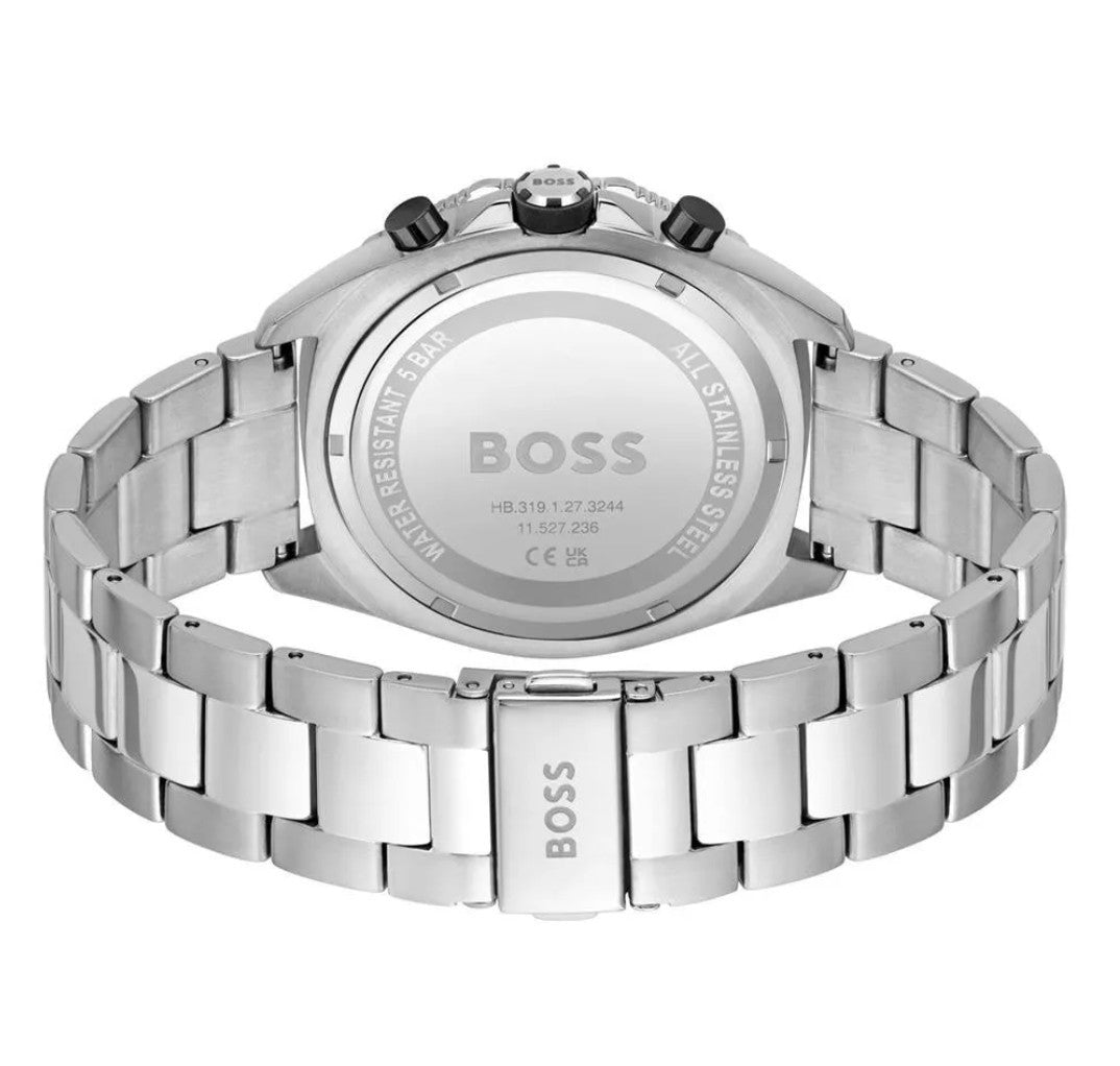 HUGO BOSS MENS ENERGY CHRONO WATCH HB1513971 SILVER - WARRANTY 44mm 