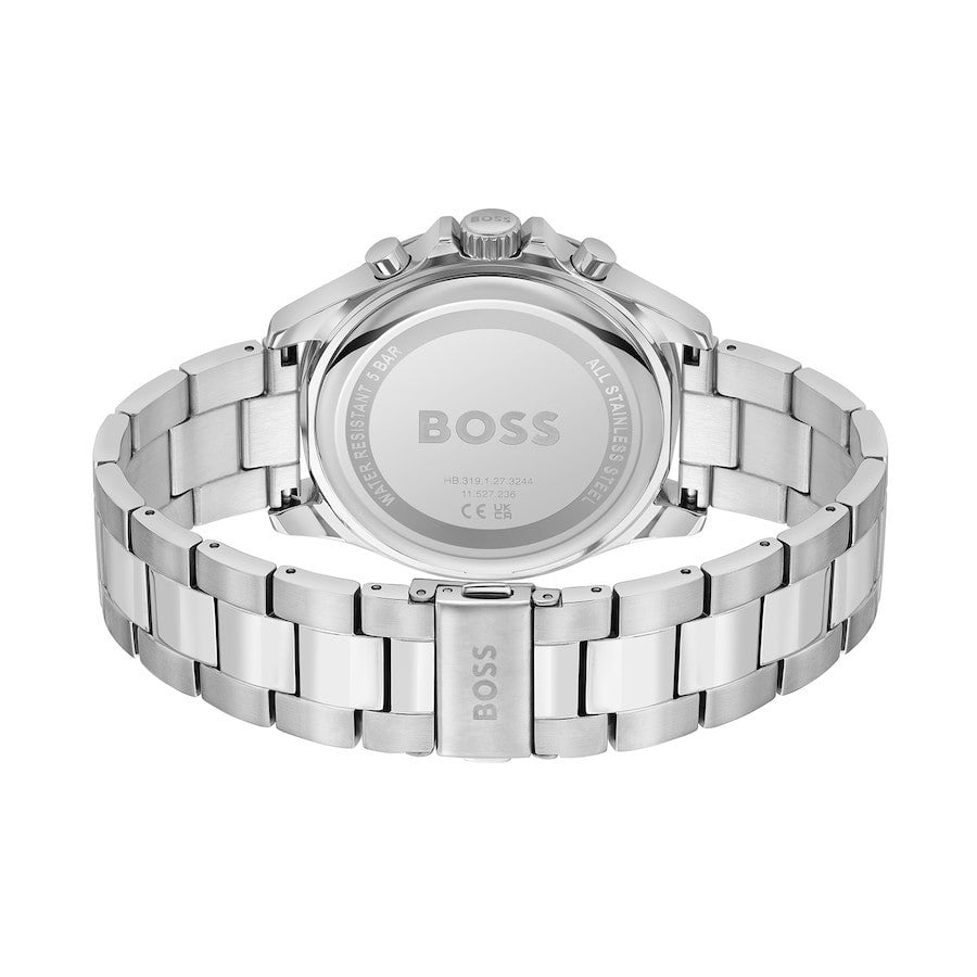 HUGO BOSS MENS TROPER CHRONO WATCH HB1514108 BLACK DIAL - RED/BLUE  BEZEL 