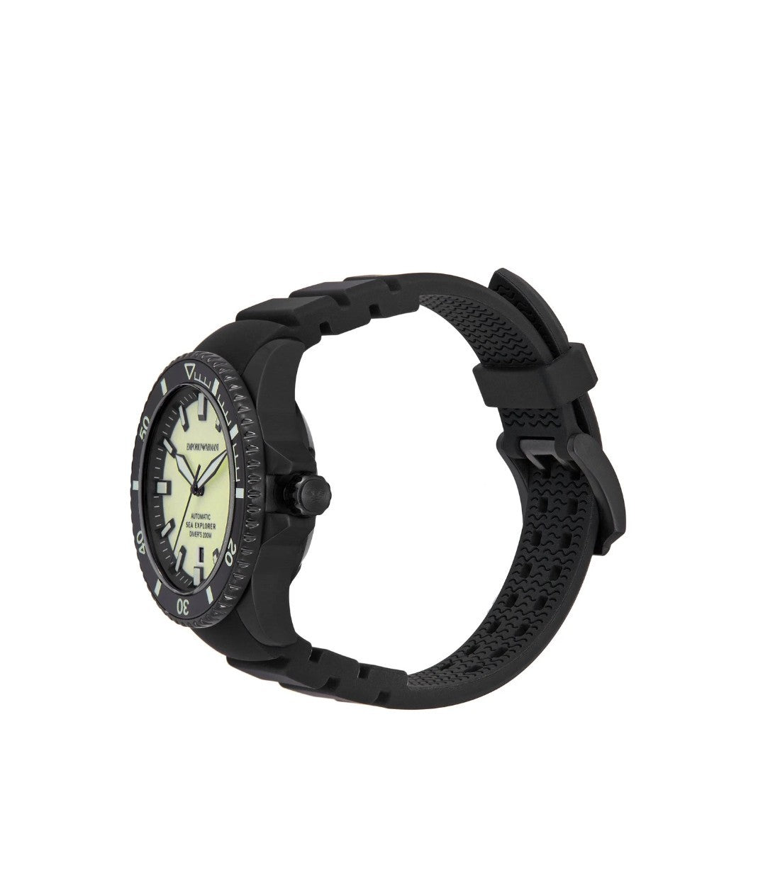 Emporio Armani Sea Explorer Black Silicone Strap Watch AR60085