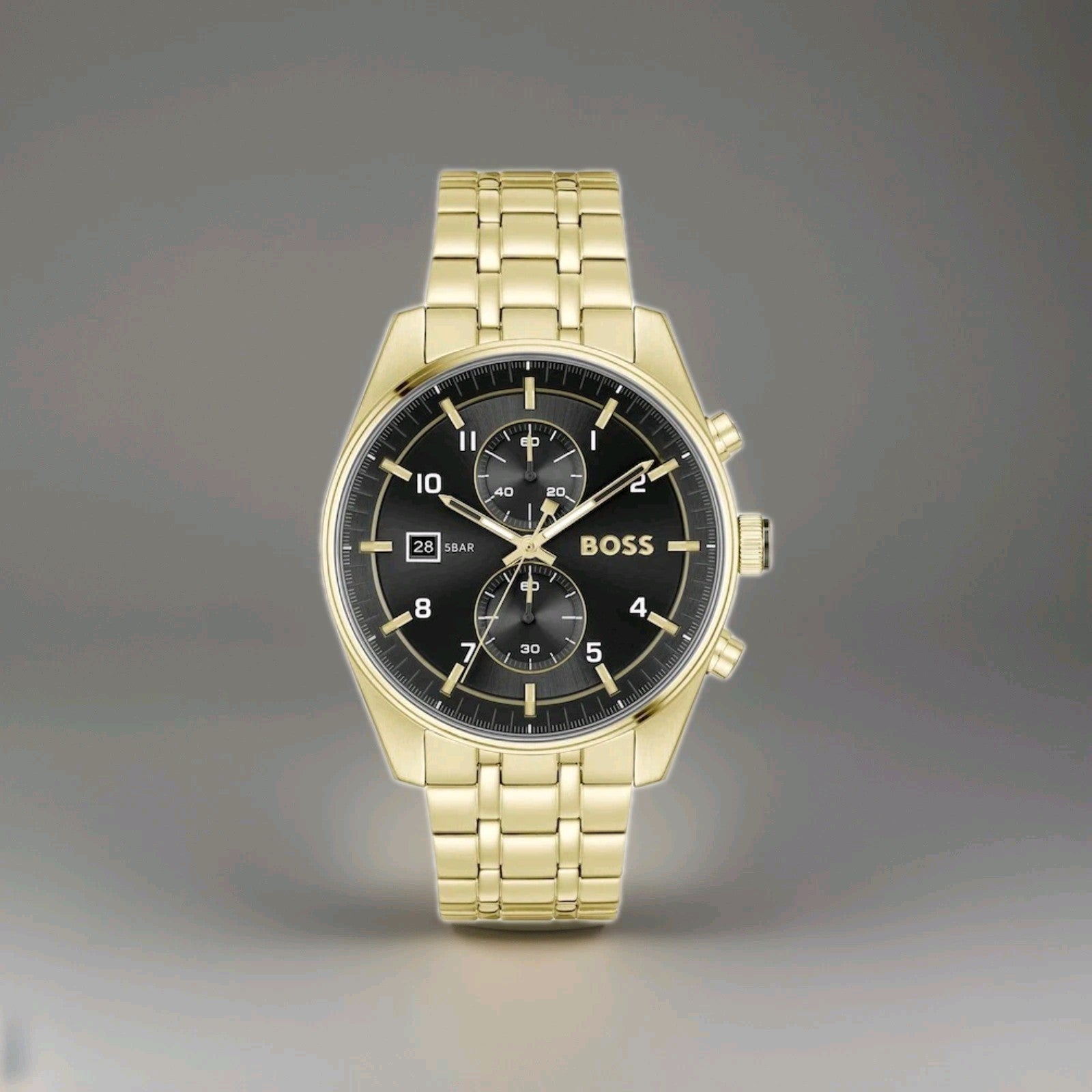 New Genuine HUGO BOSS Champion HB1513848 Gold Chronograph 44mm Mens Wrist Watch