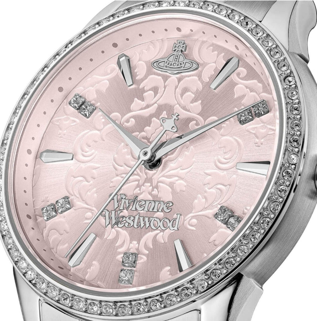 Vivienne Westwood VV327PKSL Ladies Watch Wallace Silver With Pink Dial 32mm New