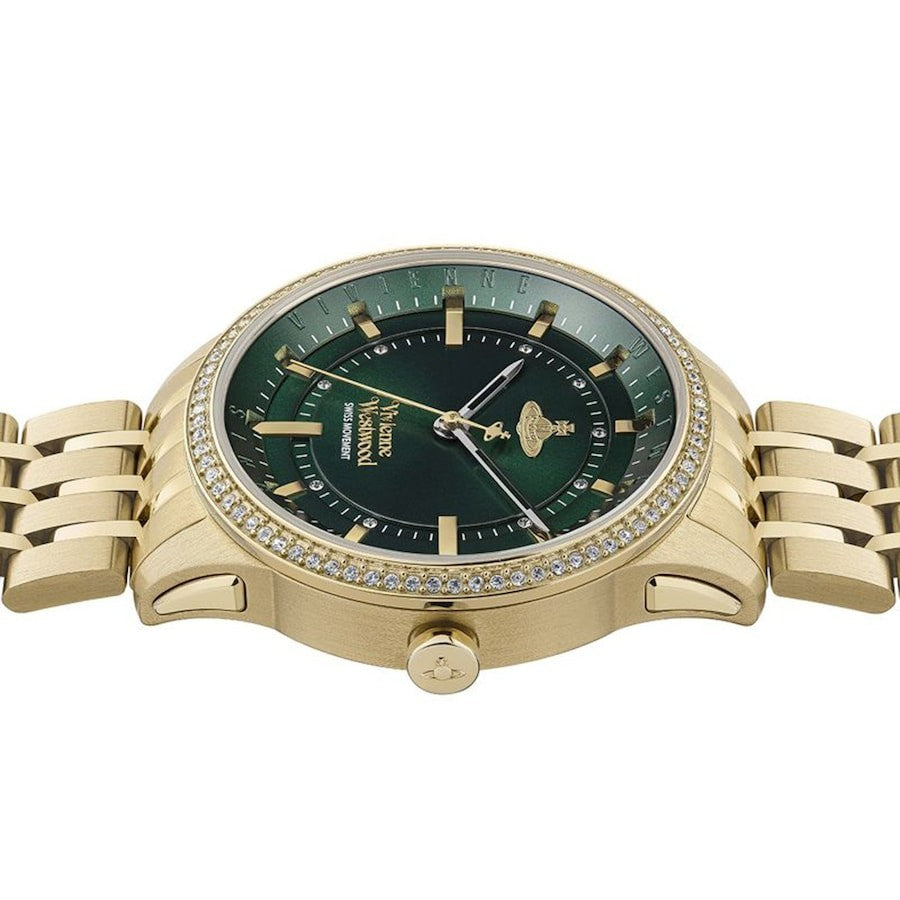 Vivienne Westwood Eastend Ladies Watch Green 37mm VV262GRGD Gold & Green