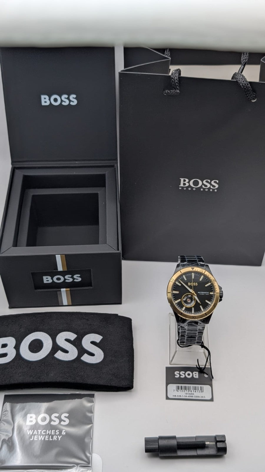 Hugo BOSS Troper 1514203 Automatic Men's Watch Black With Black Dial S/Steel