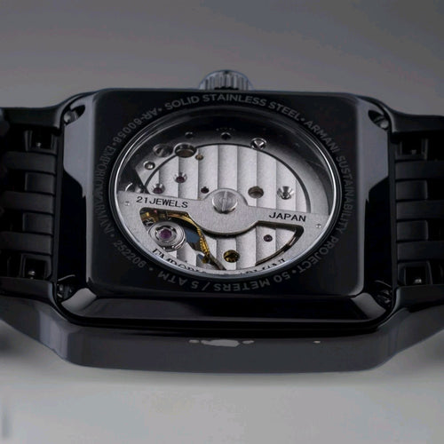 Emporio Armani AR60058 Meccanico Mens Watch 36mm  Automatic Black Dial New