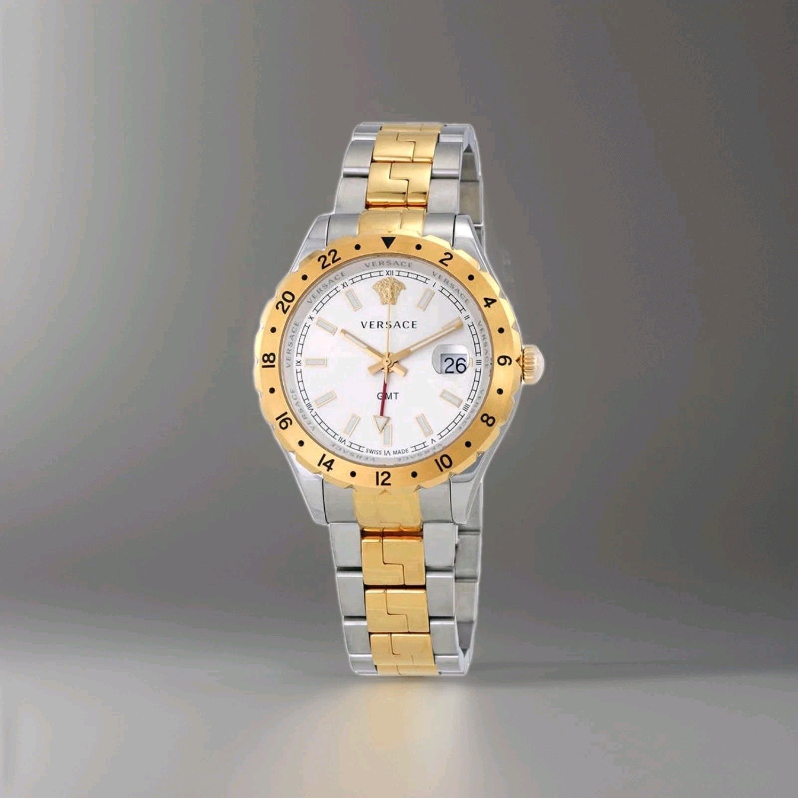 Versace Hellenyium GMT Silver Dial Men's Watch V1103 0015