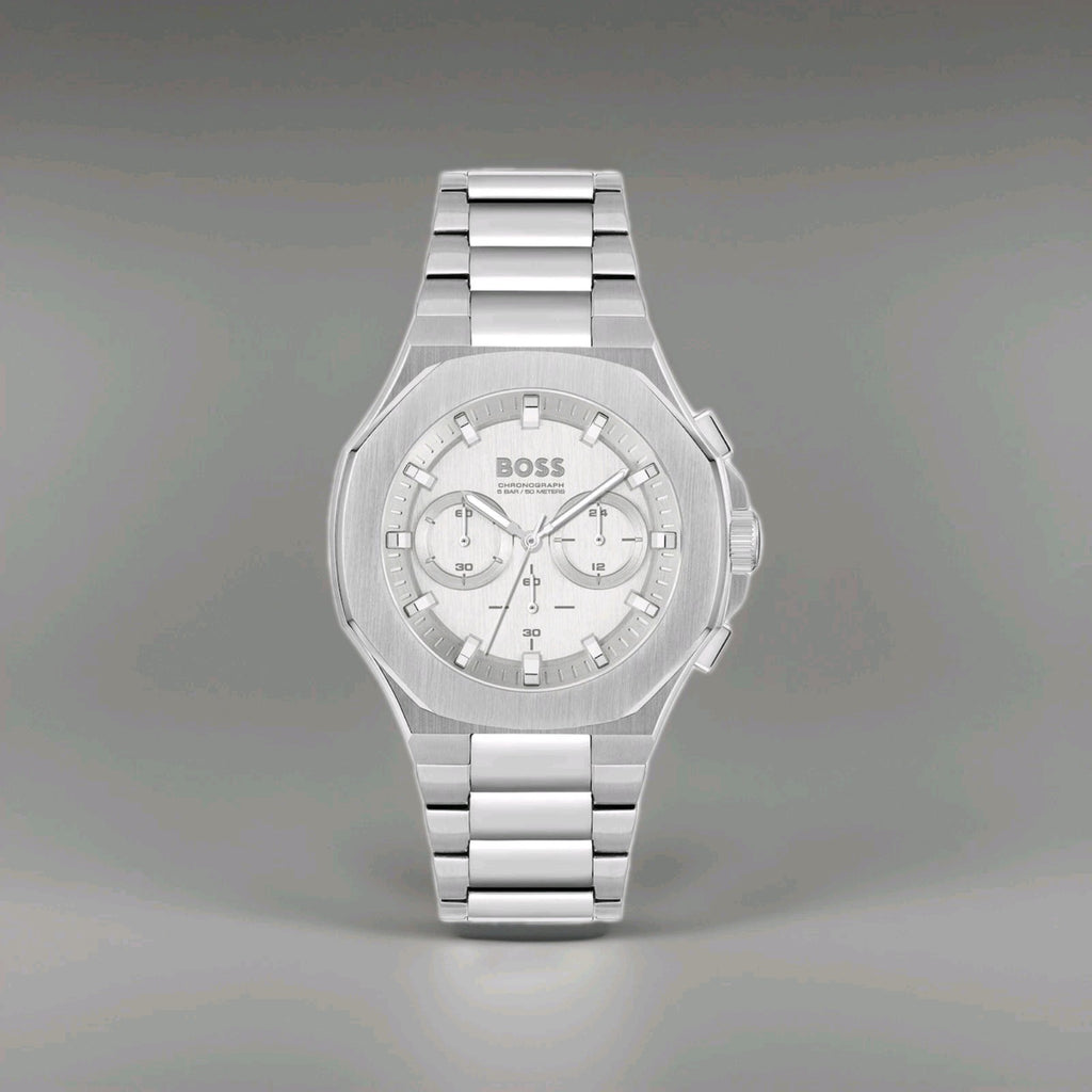 RRP £399 - HUGO BOSS Taper Silver Chronograph Dial HB1514087