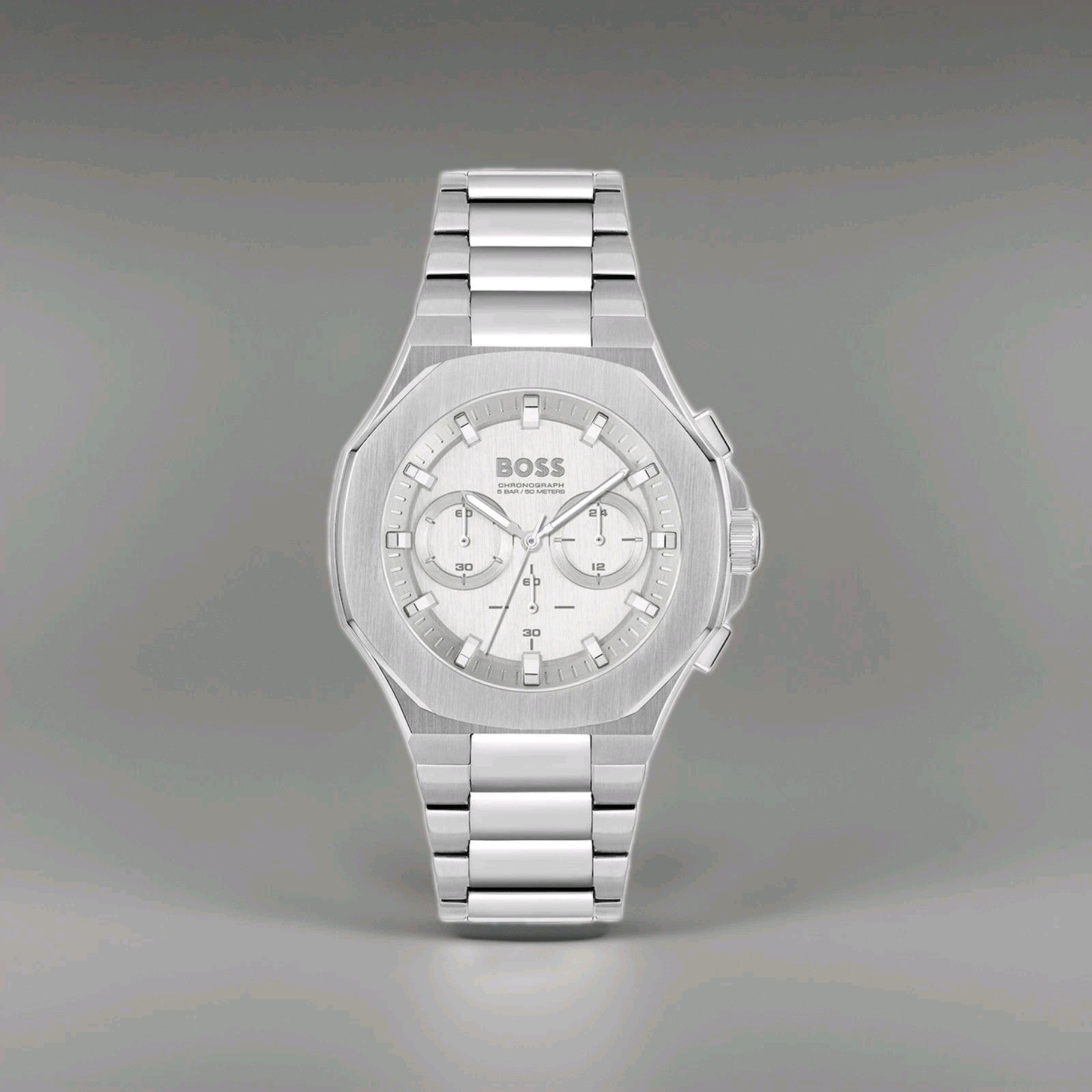 RRP £399 - HUGO BOSS Taper Silver Chronograph Dial HB1514087
