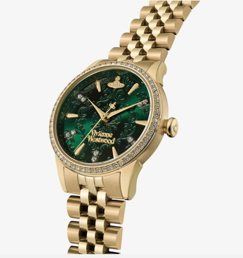 Vivienne Westwood VV327GRGD Ladies Little Wallace 32mm Green Dial Watch  