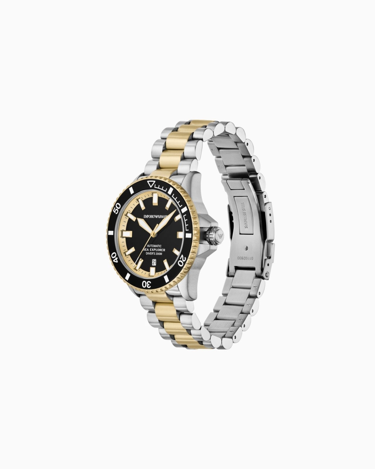 Emporio Armani Mens Sea Explorer Black Dial Automatic Watch AR60089 Warranty