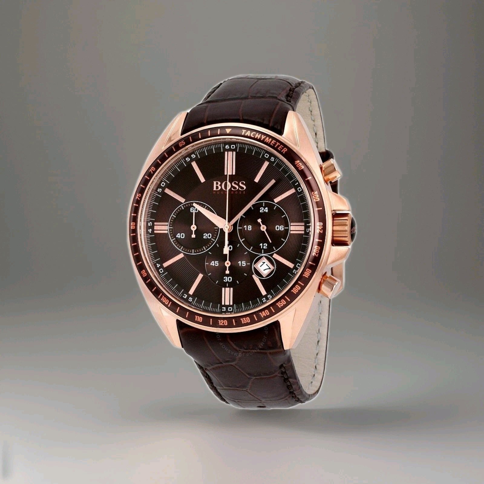 New Genuine HUGO BOSS Driver HB1513093 Luxury Brown Leather Strap Mens Watch UK