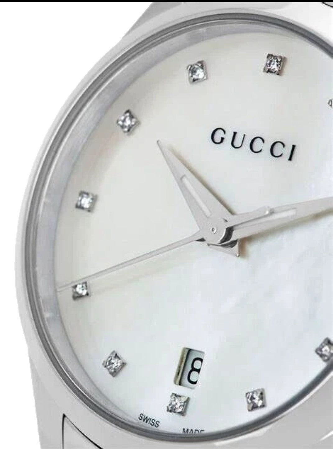 Gucci YA126542 G-Timeless 27mm Mother Of Pearl Stainless Chrono Watch 