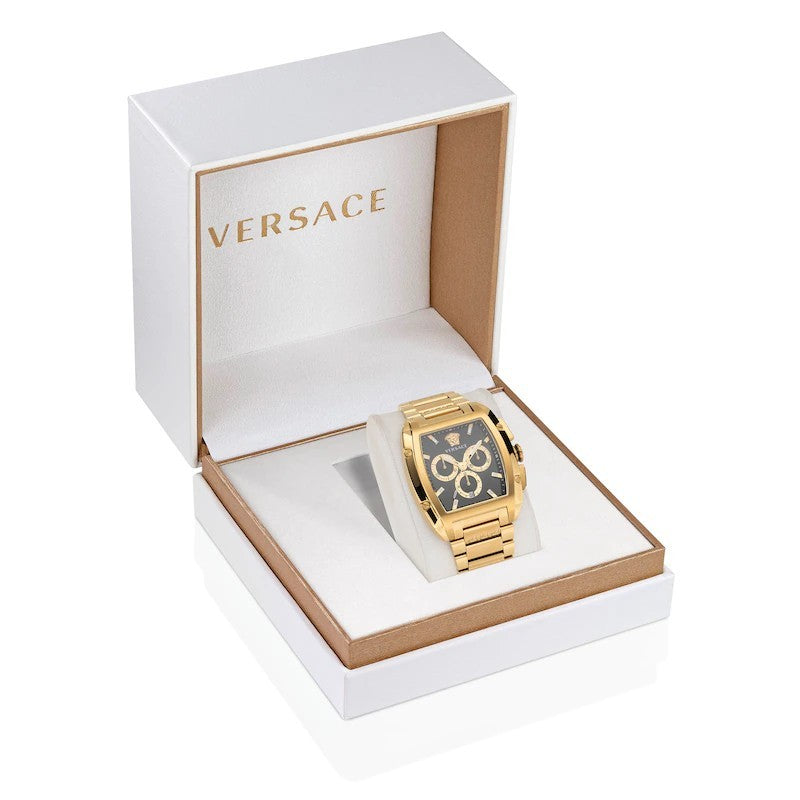 Versace Domnius Men's Gold Tone & Black Bracelet Watch VE6H00523