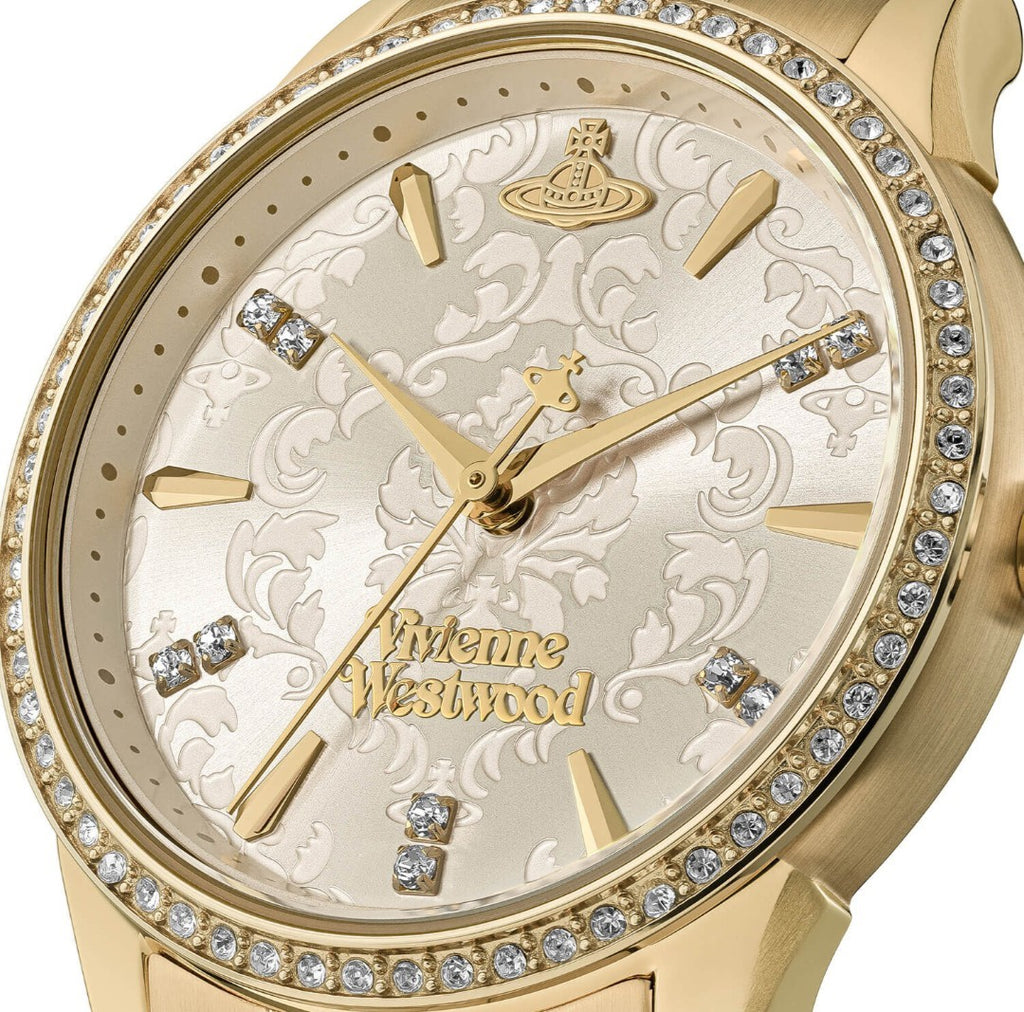 Vivienne Westwood VV327LCPGD Ladies Watch Wallace Gold W'Champagne Dial 38mm New