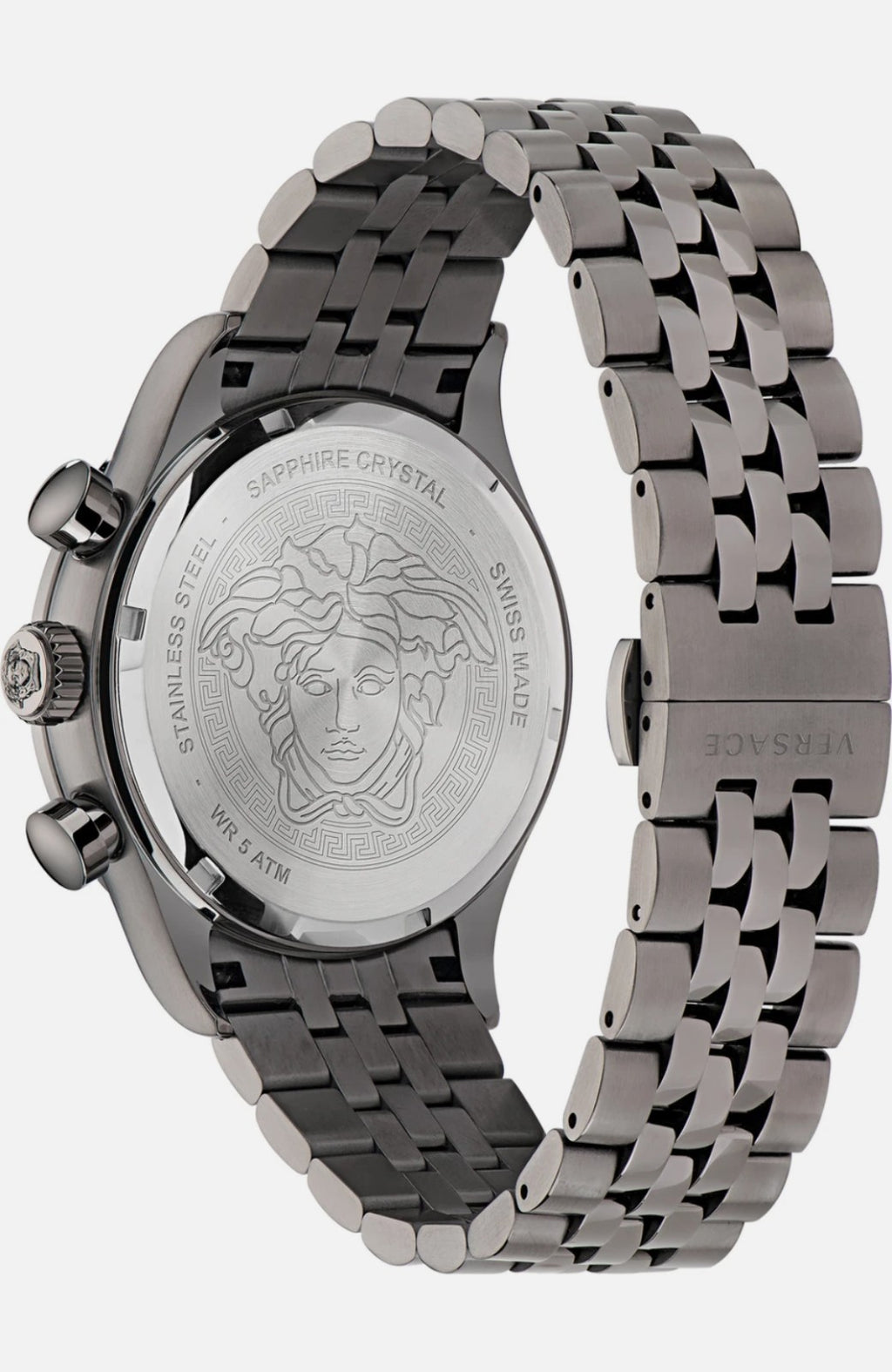 NEW Versace VE2U00722 Hellenyium Chrono blue gray Stainless Steel Men's Watch 