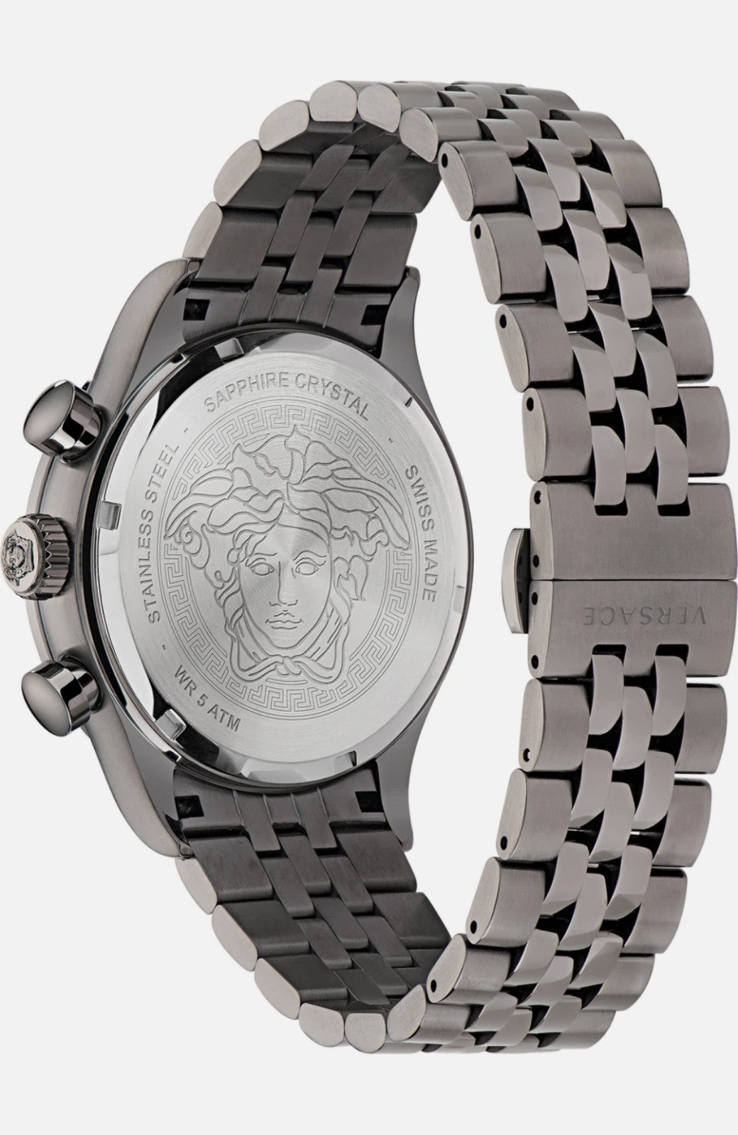 NEW Versace VE2U00722 Hellenyium Chrono blue gray Stainless Steel Men's Watch 