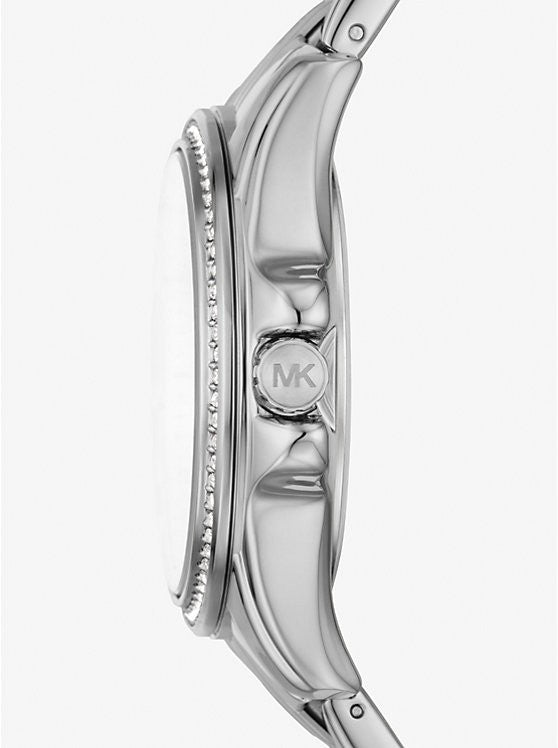 Brand New MK7368 Pilot Pave Dial Stainless Steel 36mm Women's Watch