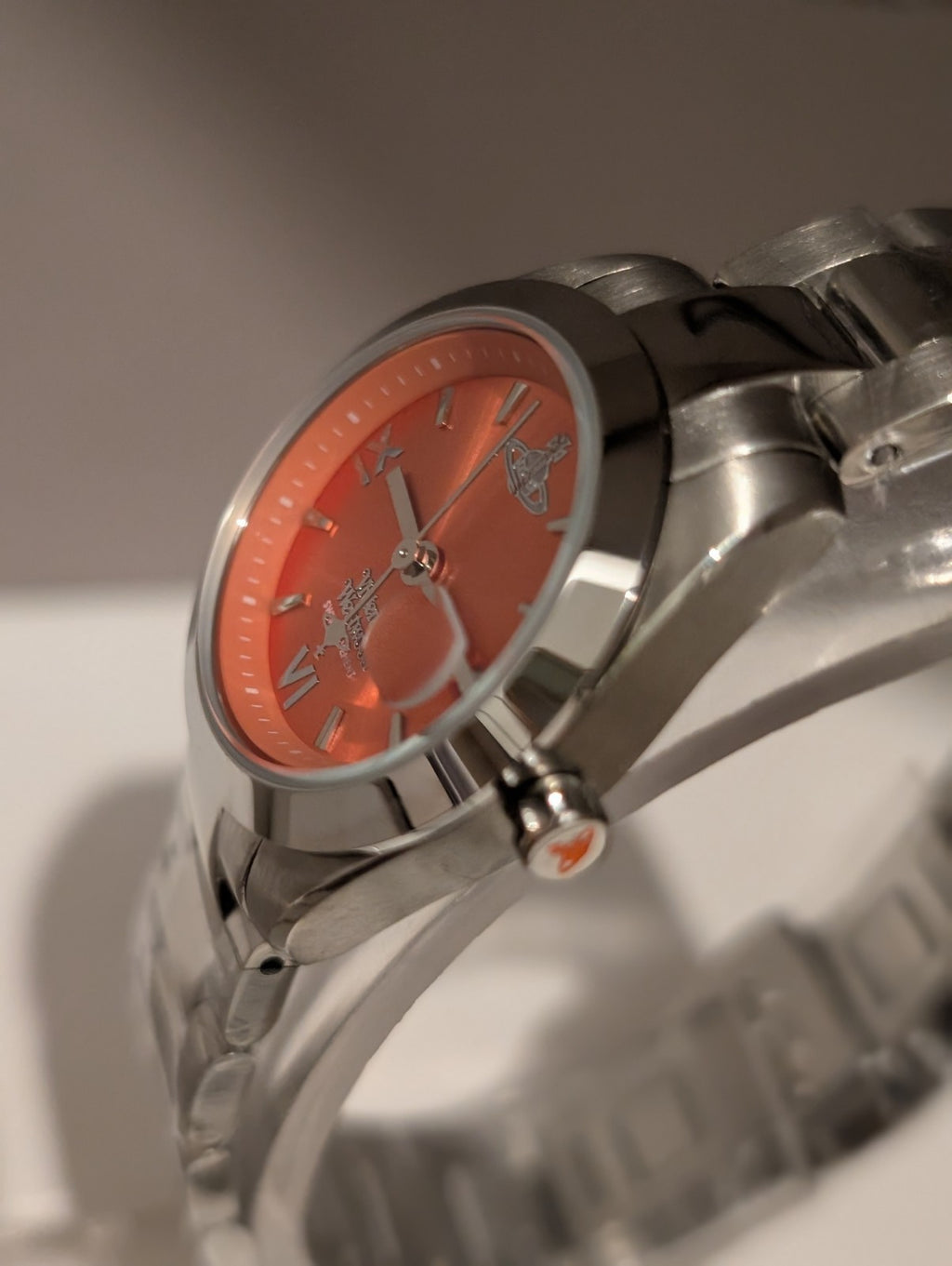 Vivienne Westwood VV292ORSL Fenchurch 29mm Ladies Watch Silver With Orange Dial