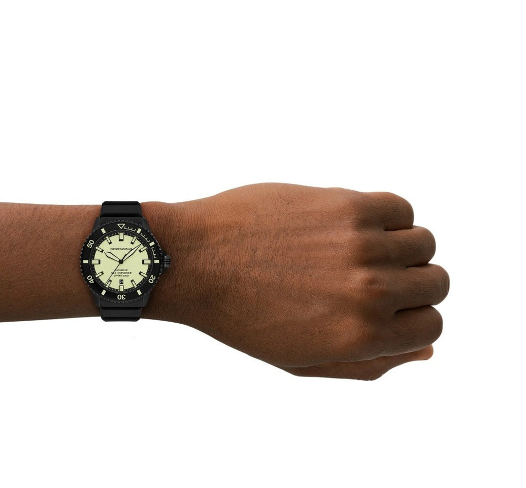 Emporio Armani Sea Explorer Black Silicone Strap Watch AR60085