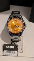 BOSS 1514206 Men's watch RUNNER 3H Collection Orange dial Blue And Black bezel 