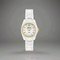 Brand New Versace Womens DV One Mini White And Gold Ceramic 28mm Bracelet Watch